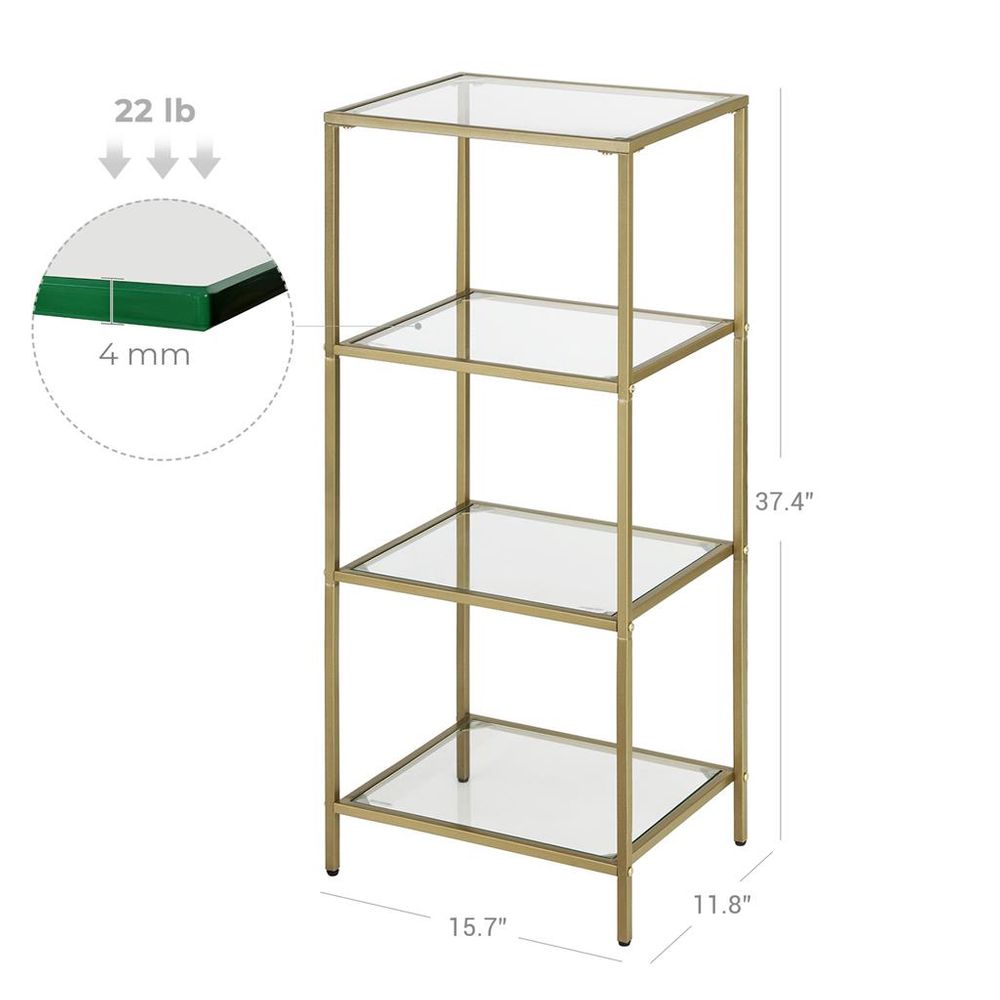 VASAGLE Bookcase, Slim Shelving Unit