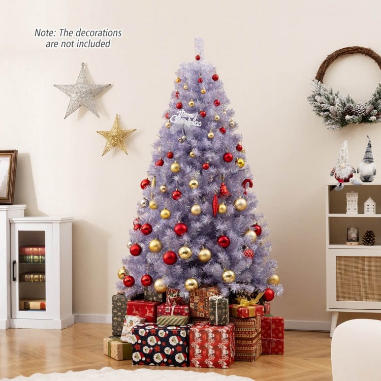 6 FT Pre-Lit Tinsel Christmas Tree Artificial Xmas Tree