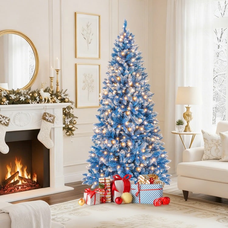 6 FT Artificial Christmas Tree with 767 Snowy Branch Tips