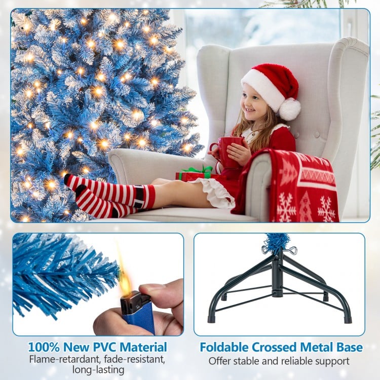 6 FT Artificial Christmas Tree with 767 Snowy Branch Tips