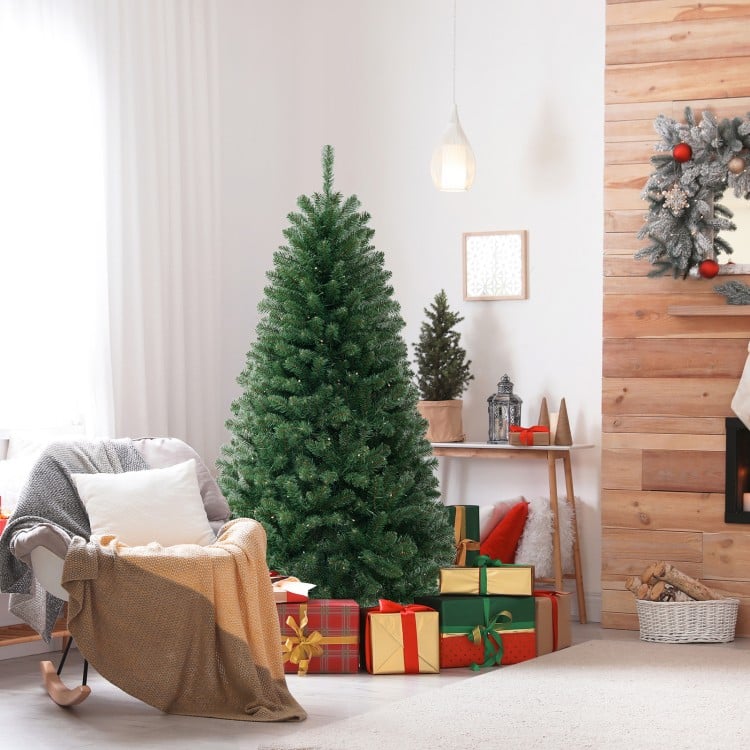 6 FT Artificial Christmas Tree with 568/830/1182 Branch Tips and 200/250/400 Warm White LED Lights
