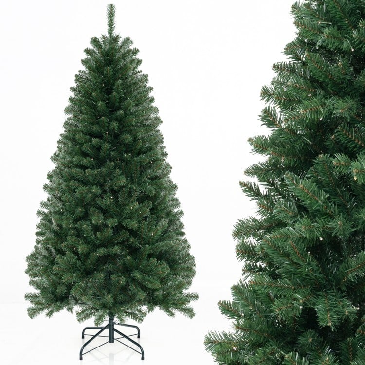 6 FT Artificial Christmas Tree with 568/830/1182 Branch Tips and 200/250/400 Warm White LED Lights