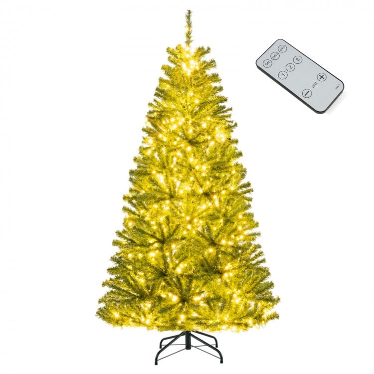 6 FT Pre-Lit Artificial Christmas Tree with Remote Control and LED Lights