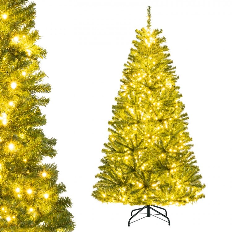 6 FT Pre-Lit Artificial Christmas Tree with Remote Control and LED Lights
