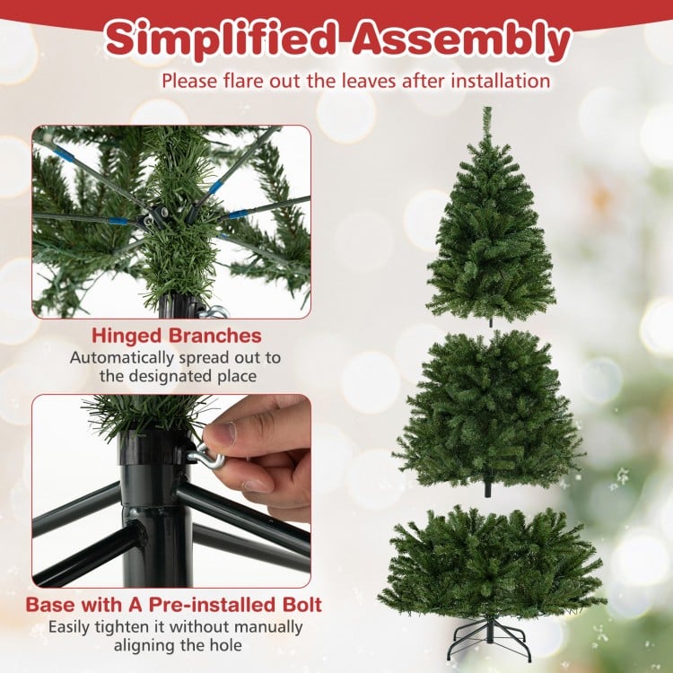 6 FT Pre-Lit Artificial Christmas Tree with Remote Control and LED Lights