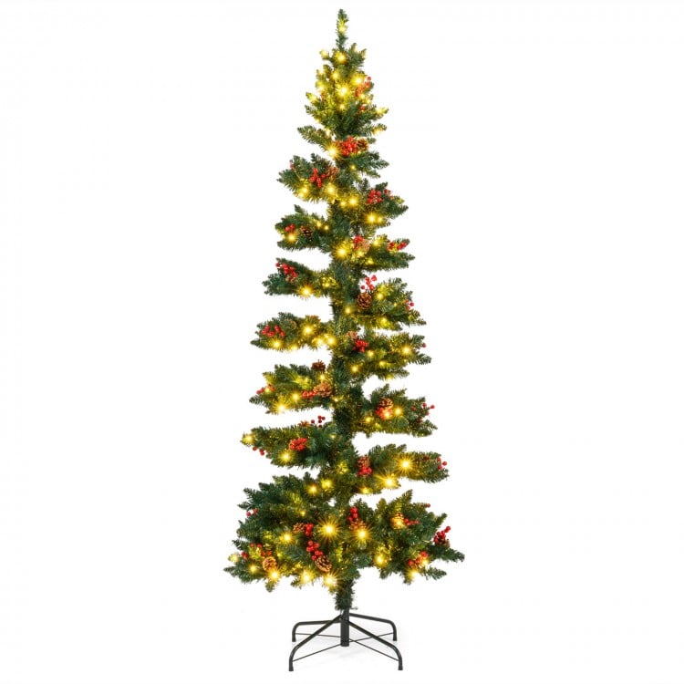 7 FT Pre-Lit Artificial Christmas Tree Spiral Holiday Tree with 791 Branch Tips and 8 Modes