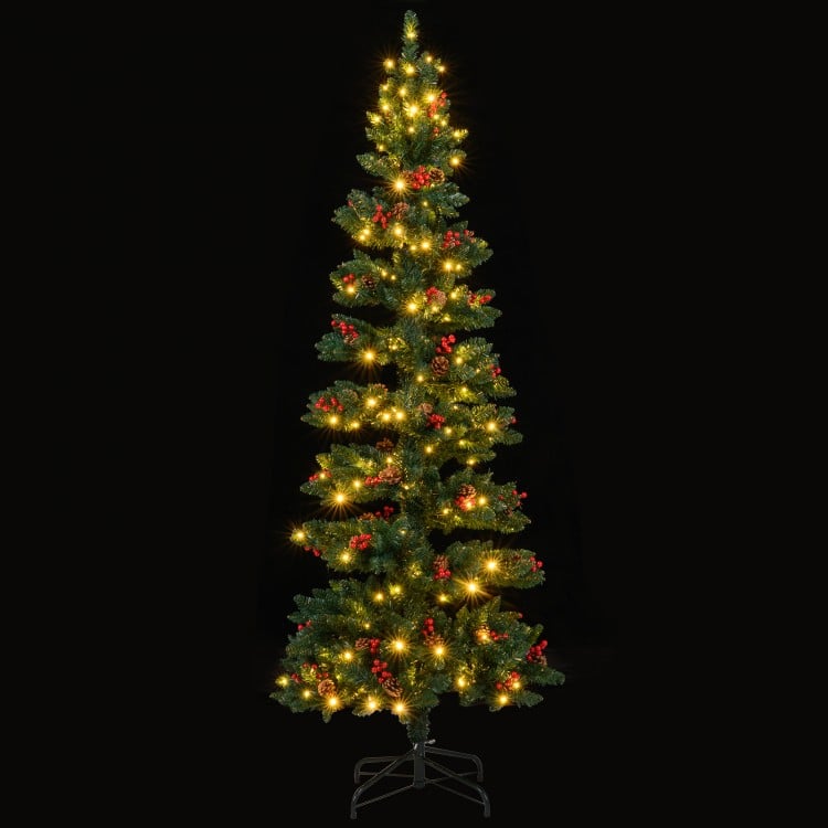 7 FT Pre-Lit Artificial Christmas Tree Spiral Holiday Tree with 791 Branch Tips and 8 Modes