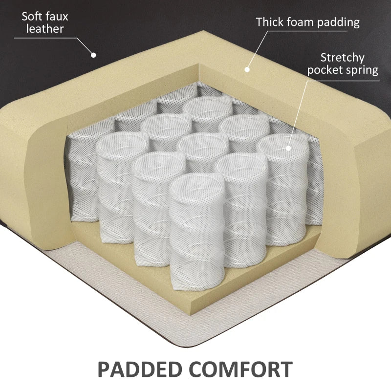 HOMCOM Lift Chair for Seniors, PU Leather Upholstered Electric Recliner Chair with Remote, Side Pockets, Quick Assembly, Brown