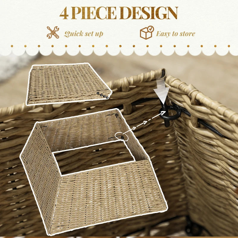 HOMCOM Rustic Plastic Christmas Tree Skirt – Decorative Tree Collar for Holiday, Party, & Home Décor, Natural Look