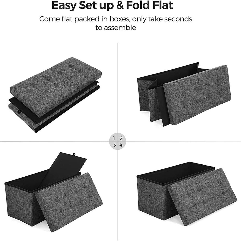 SONGMICS Foldable Storage Ottoman