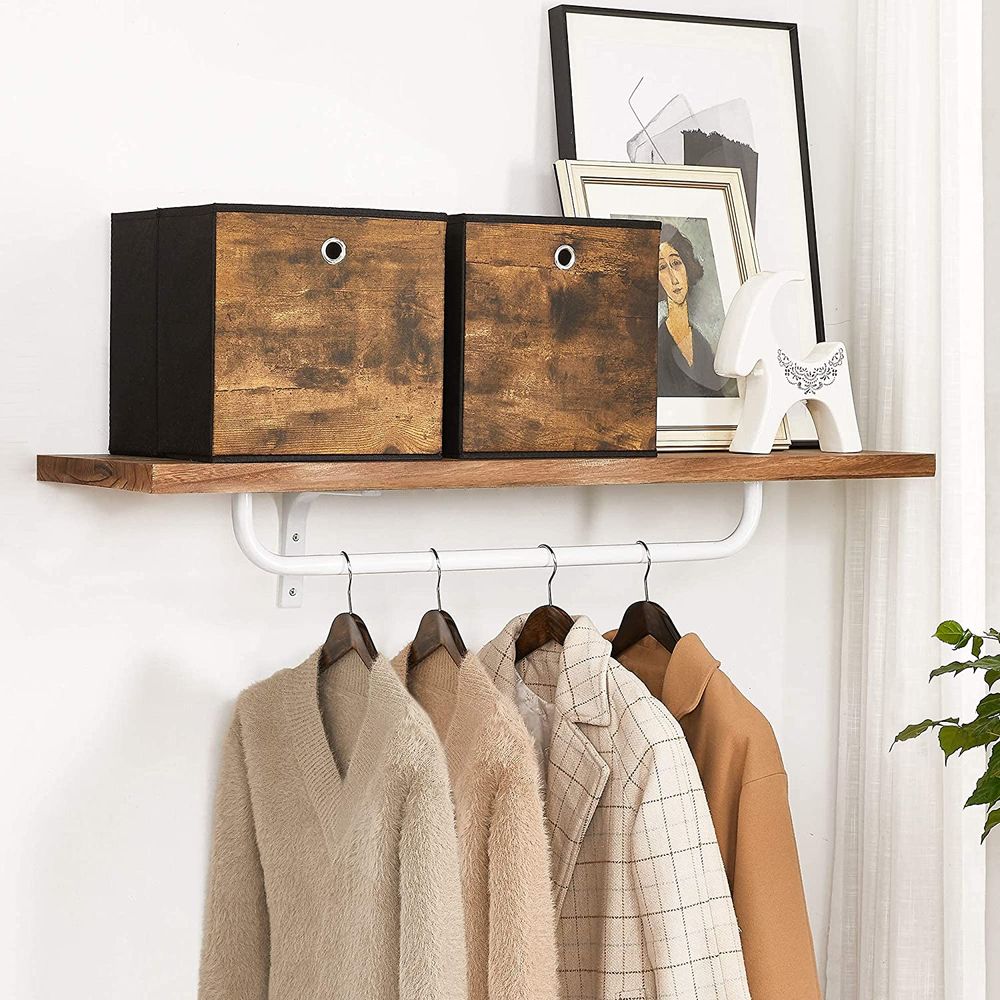 SONGMICS Set of 6 Storage Cubes 11.8 x 11.8 x 11.8 Inches Chestnut Brown