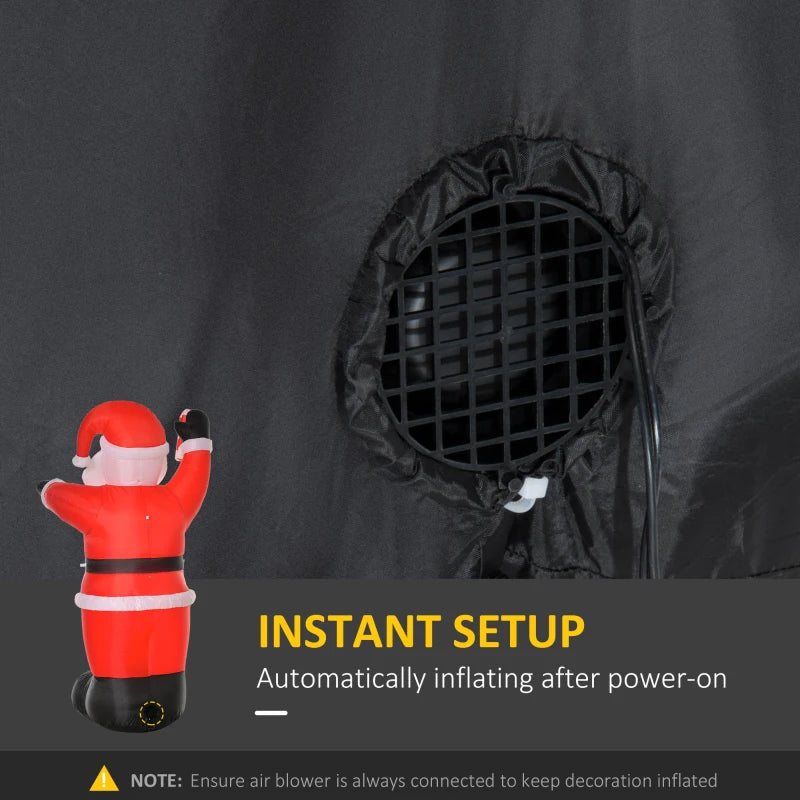 HOMCOM 8FT Inflatable Christmas Santa Claus with Candy Cane, LED Lighted Blow Up Outdoor Yard Decoration for Holiday Display