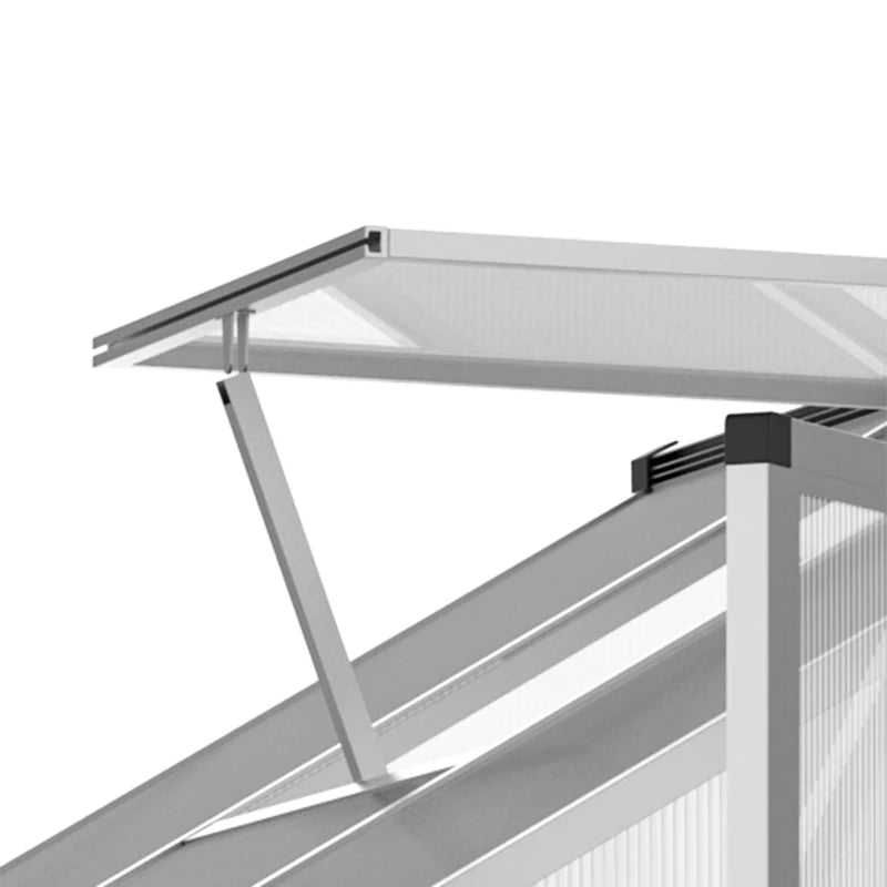 Outsunny 10' x 6' x 6.4' Walk-in Garden Greenhouse Polycarbonate Panels Plants Flower Growth Shed Cold Frame Outdoor Portable Warm House Aluminum Frame