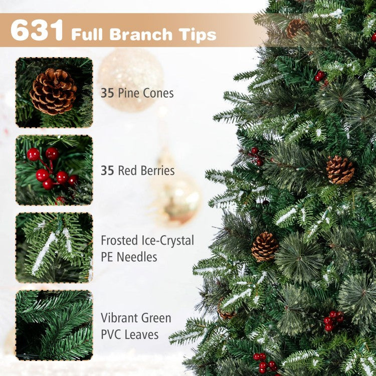 Pre-Lit Artificial Balsam Fir Christmas Tree with Dual-Color LED Lights & 9 Lighting Modes – 6 ft & 7 ft