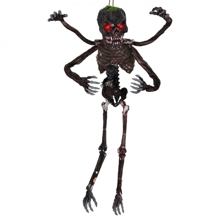 6 Feet Animated Halloween Decoration with 4 Arms Red LED-lit Eyes & Spooky Sounds