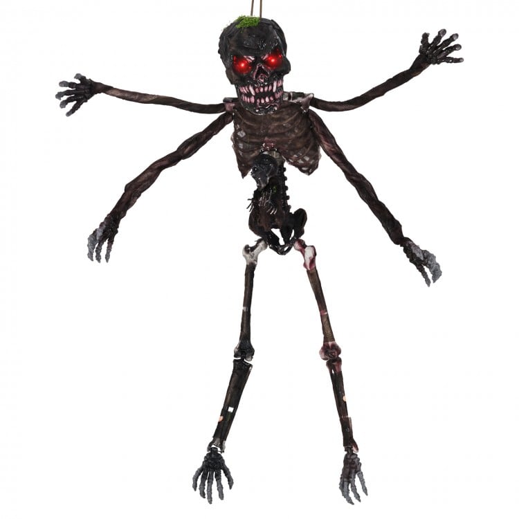 6 Feet Animated Halloween Decoration with 4 Arms Red LED-lit Eyes & Spooky Sounds