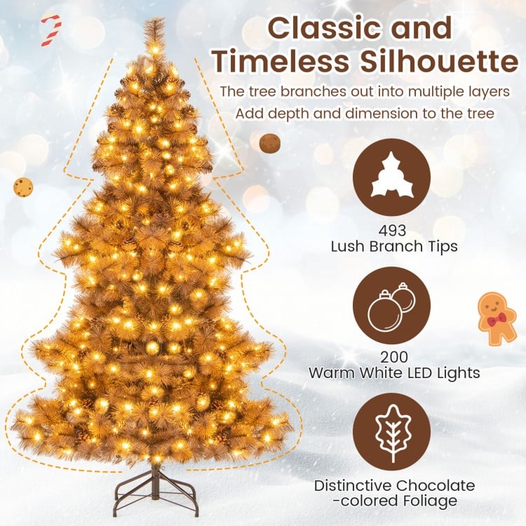 6 Feet Artificial Christmas Tree with 493 Branch Tips for Home Office Carnival