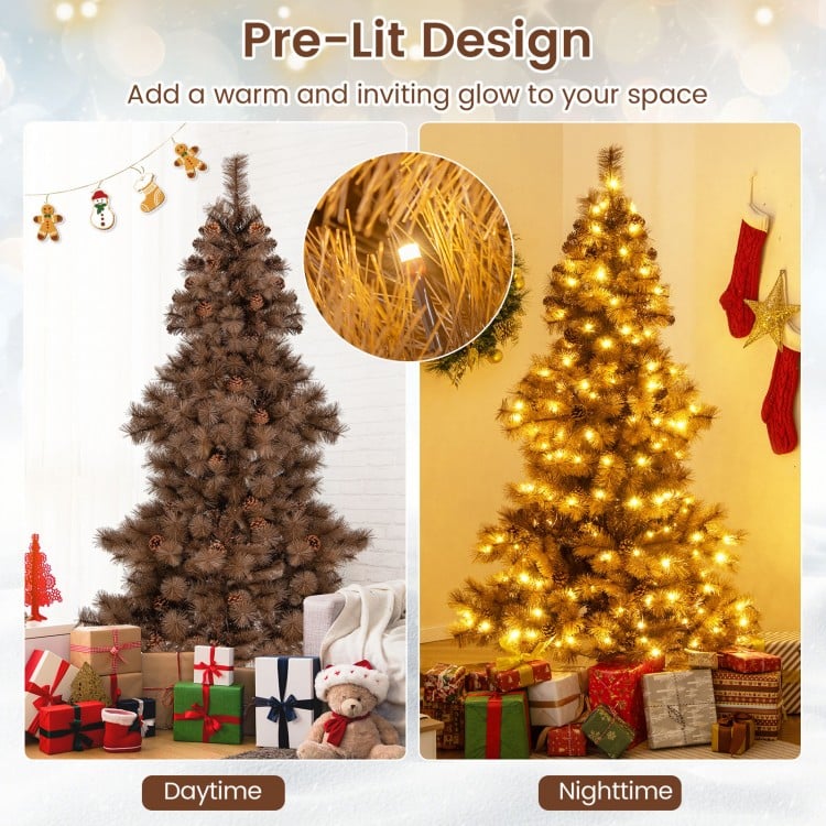 6 Feet Artificial Christmas Tree with 493 Branch Tips for Home Office Carnival