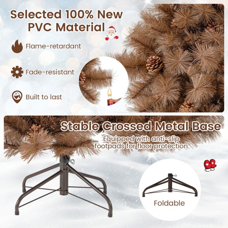 6 Feet Artificial Christmas Tree with 493 Branch Tips for Home Office Carnival