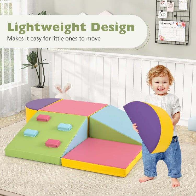 6-Piece Foam Climbing Blocks with Hook and Loop Fasteners