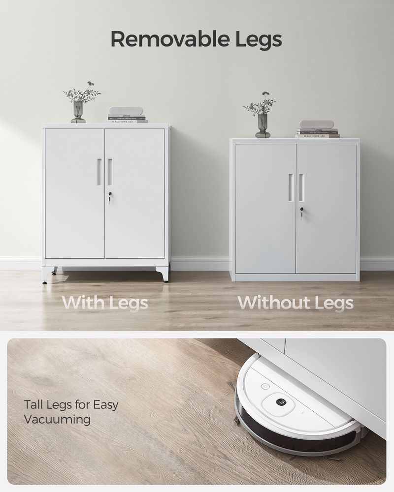 SONGMICS Metal Storage Cabinet with Doors and Shelves