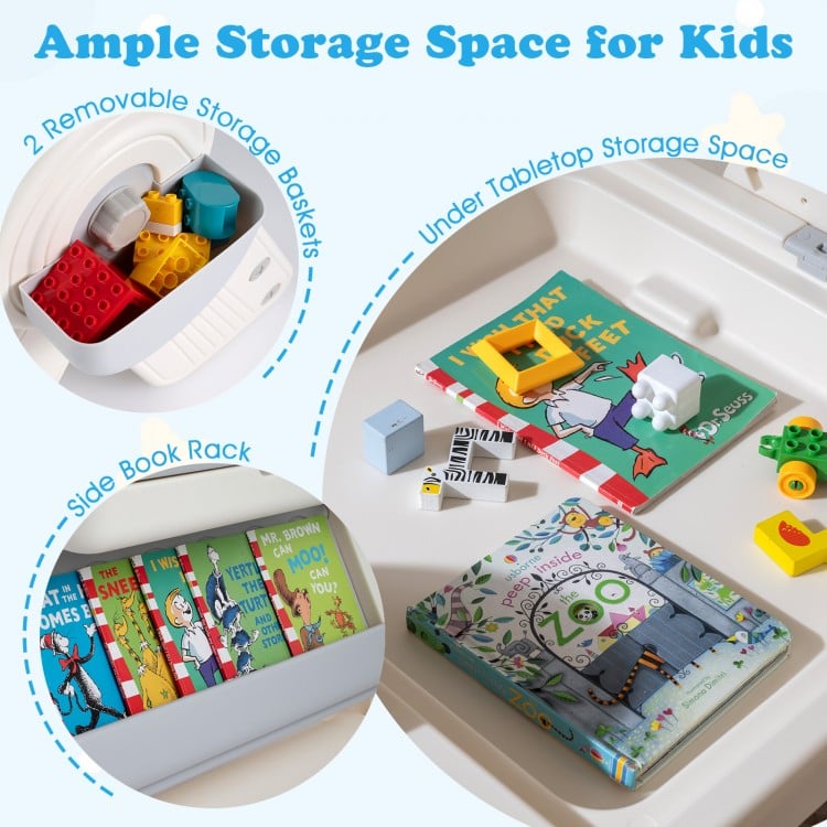 6-in-1 Multi-activity Children Table and Chair Set Folding Art Easel Set