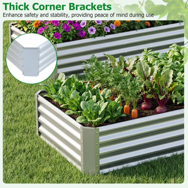 6 x 3 x 1 FT Galvanized Raised Garden Bed with Open-Ended Base