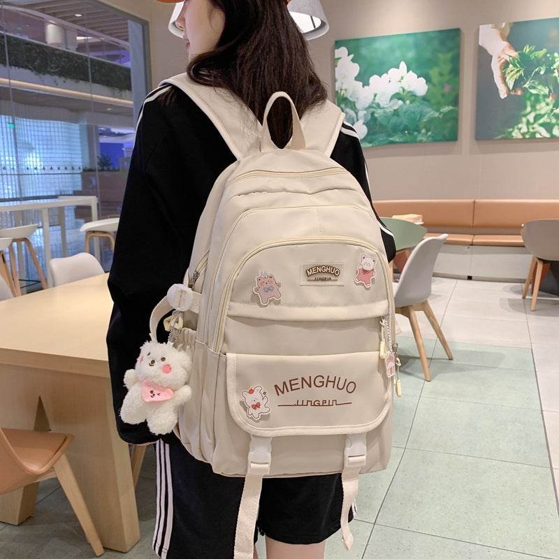 2pcs Large Capacity School College Girls Backpack Shoulder Bag