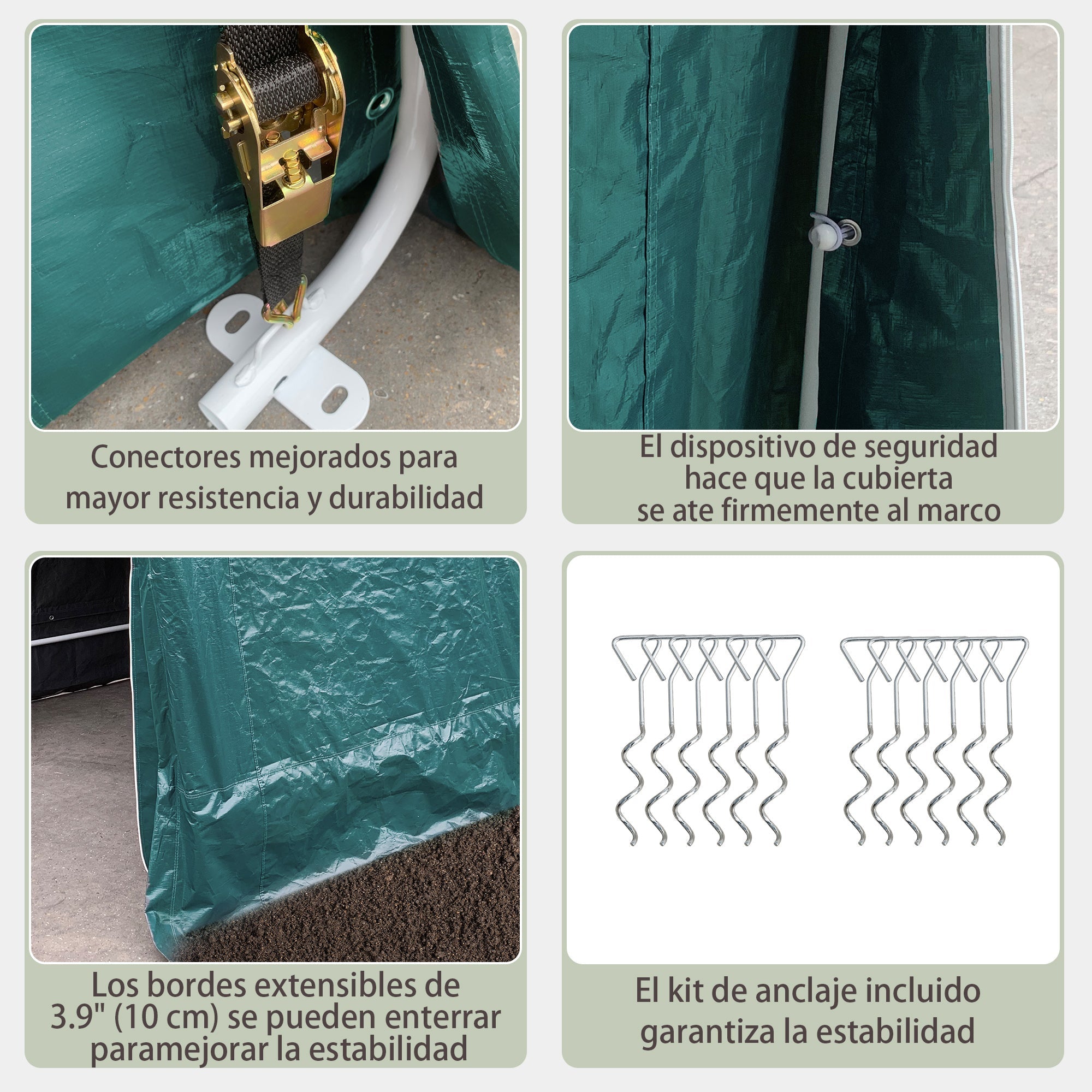 Outsunny 7.9' x 6.6' Garden Storage Tent, Patio Storage Shelter w/ Metal Frame and Double Zipper Doors, Green