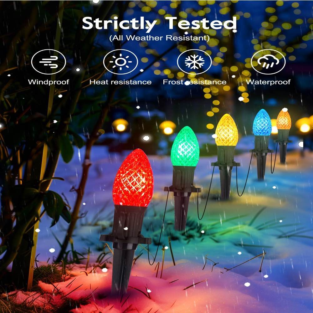 Christmas Solar C9 Strawberry Floor Plug Multicolored Rope String Lights 20pcs