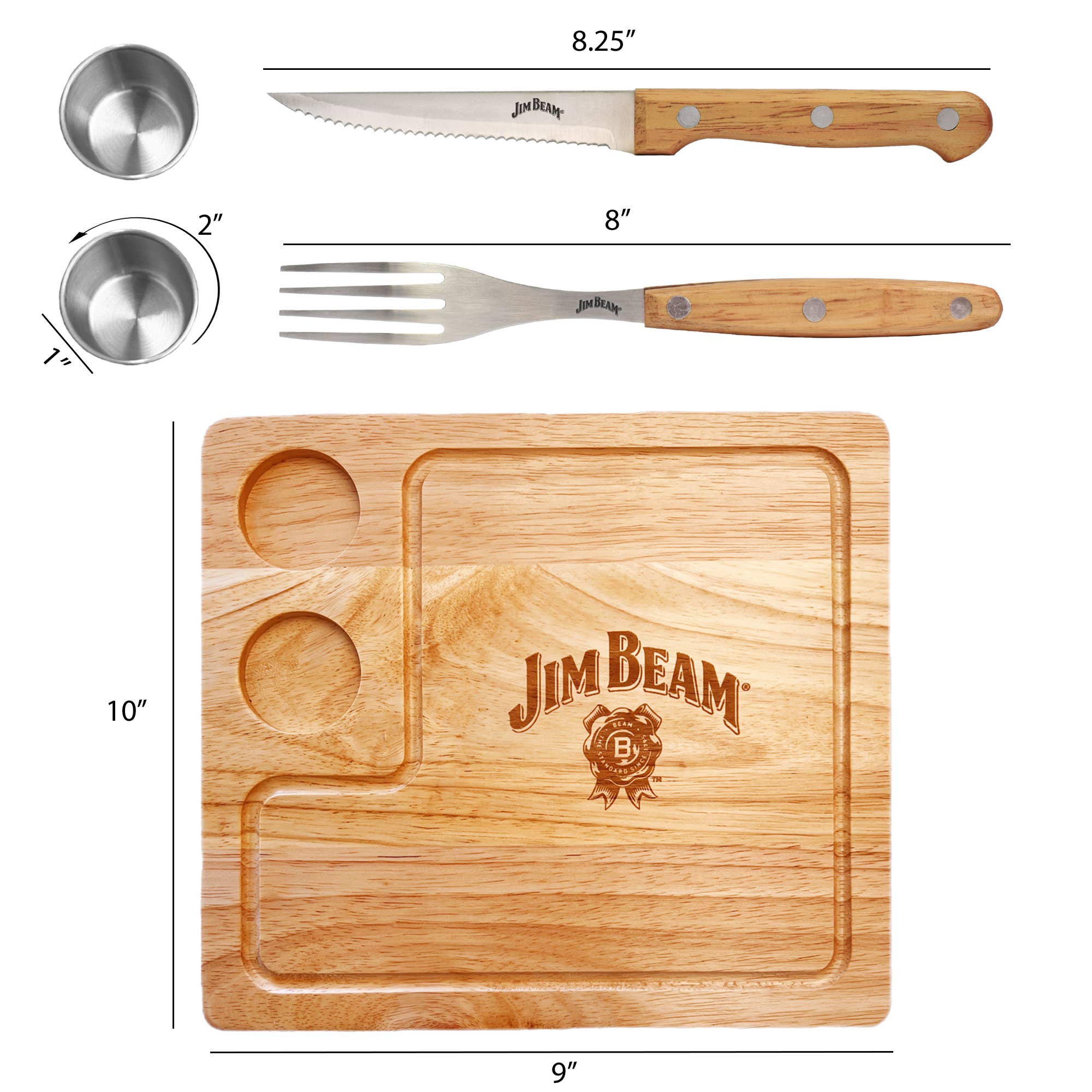 Jim Beam 2 Pack Steak Serving Set