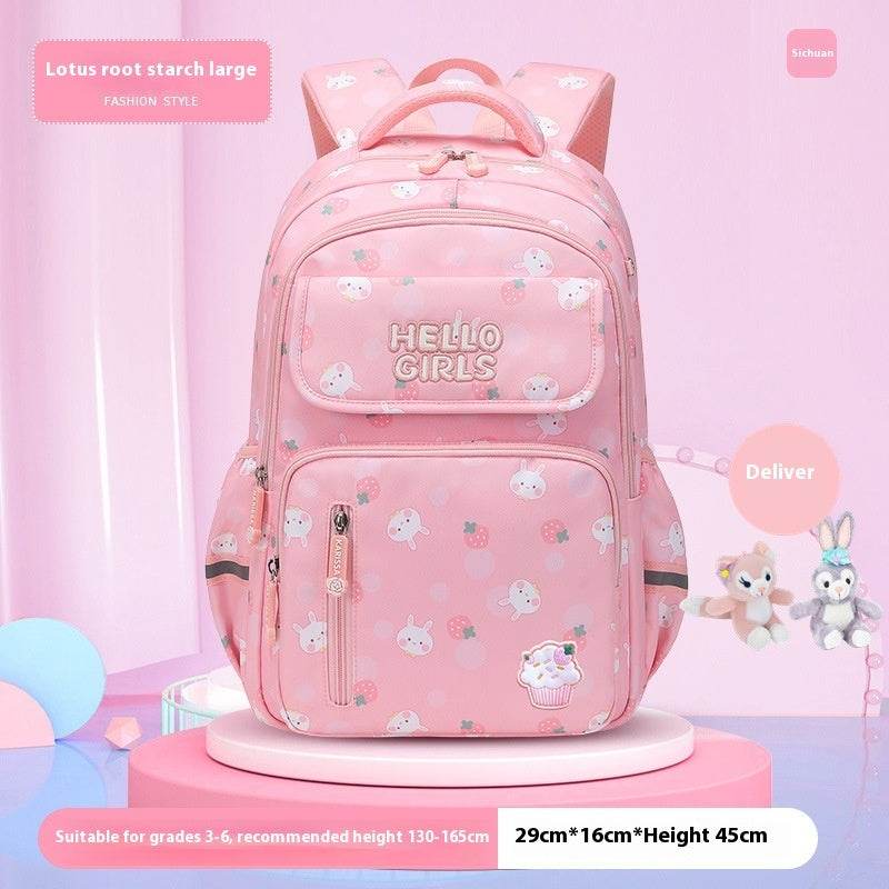 6-12-year-old Primary School Children Girls Backpack Large Capacity Schoolbag