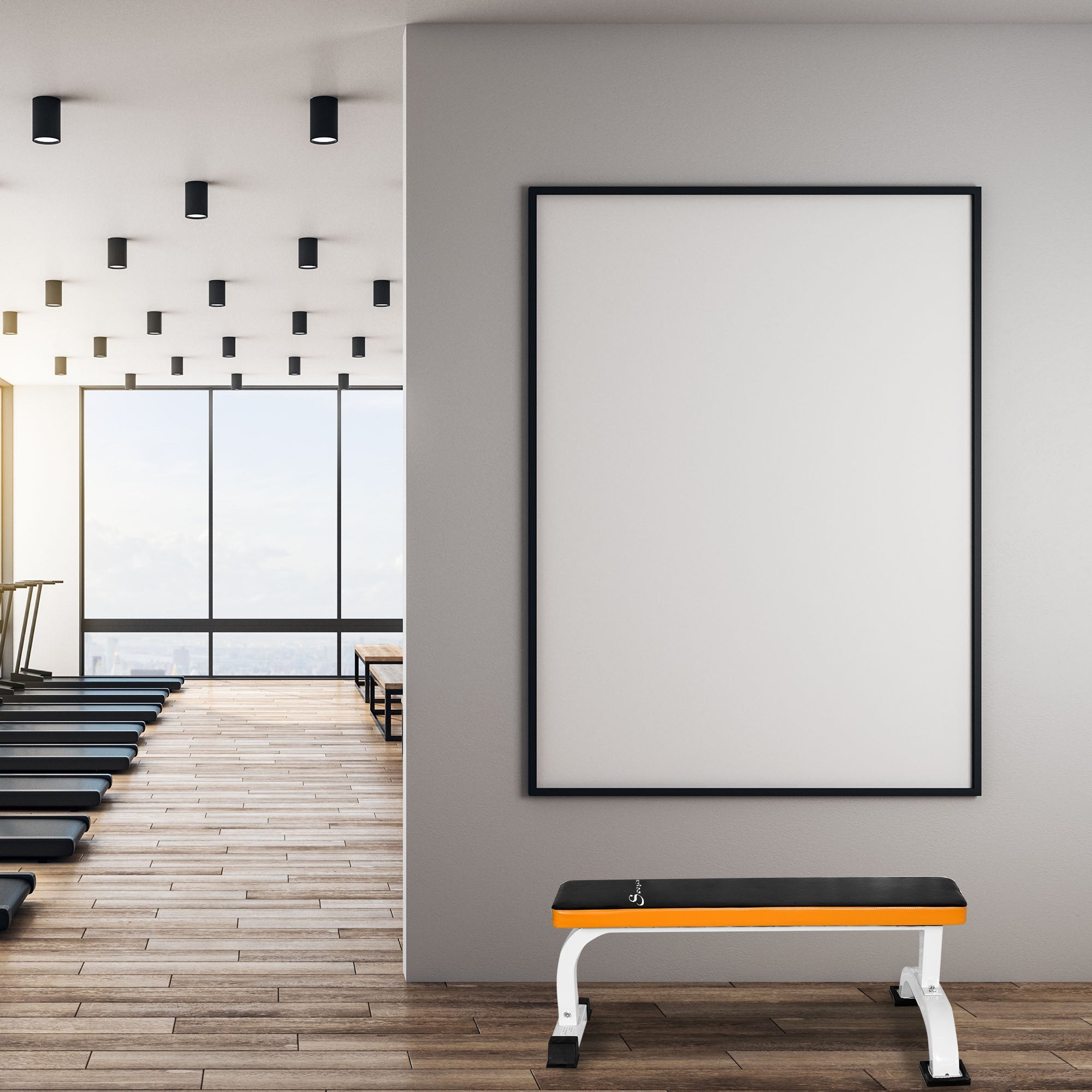 Soozier Home Gym Workout Weight Bench Flat Barbell Bench for Strength Training Utility Board