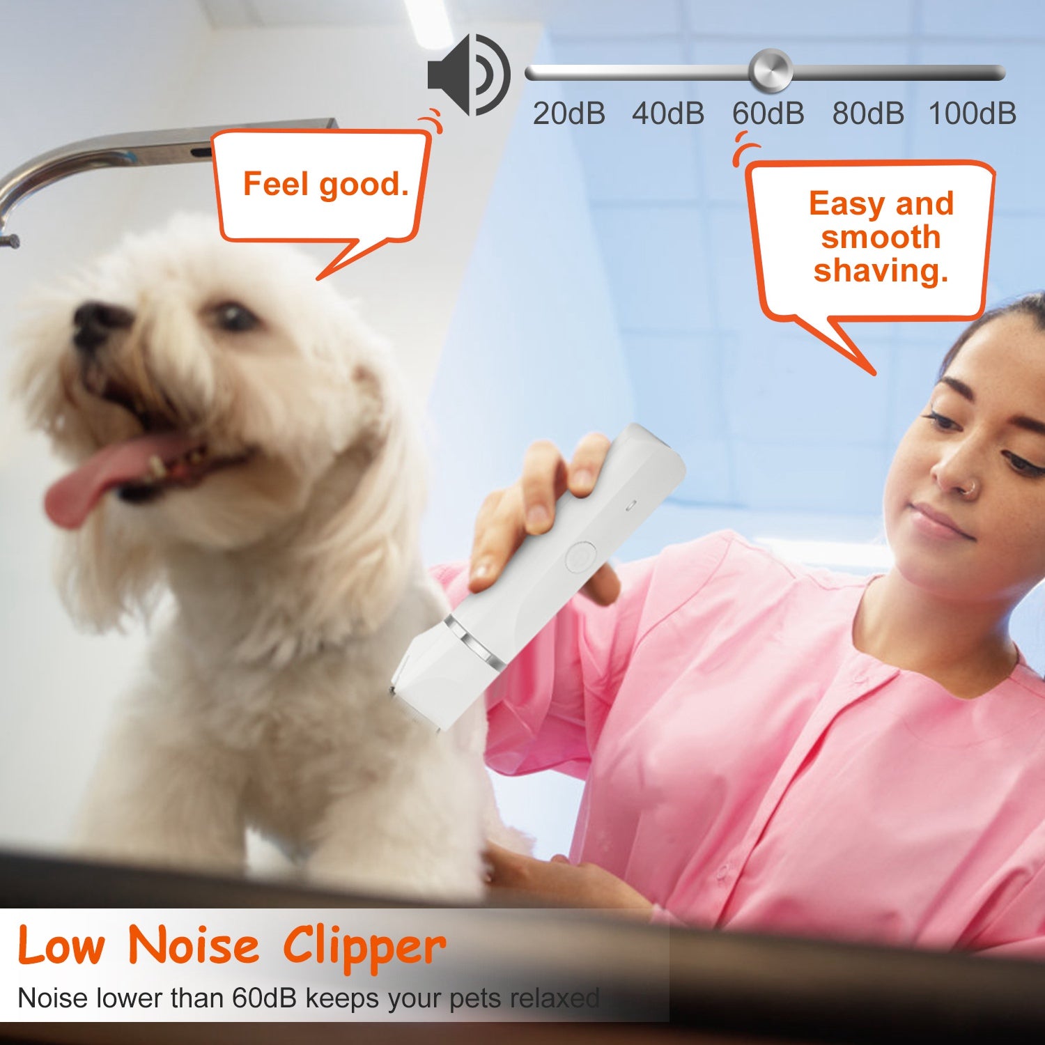 4 In 1 Electric Pet Dog Cat Grooming Kit Cordless Rechargeable Pet Hair Trimmer Shaver Set Low Noise Nail Grinder with 4 Guide Combs