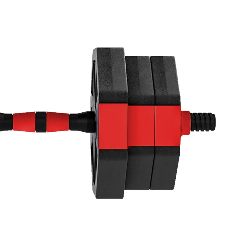 6-in-1 Adjustable Dumbbell Set, 44 lb Free Weights with Kettlebell, Barbell & Push-Up Stand – Red