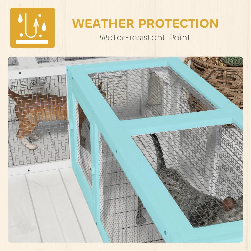 Cat Tunnel, Outdoor Cat Enclosure with Combinable Design, 8 Doors, 98" Kitty Toys for House, Window, Cage, White