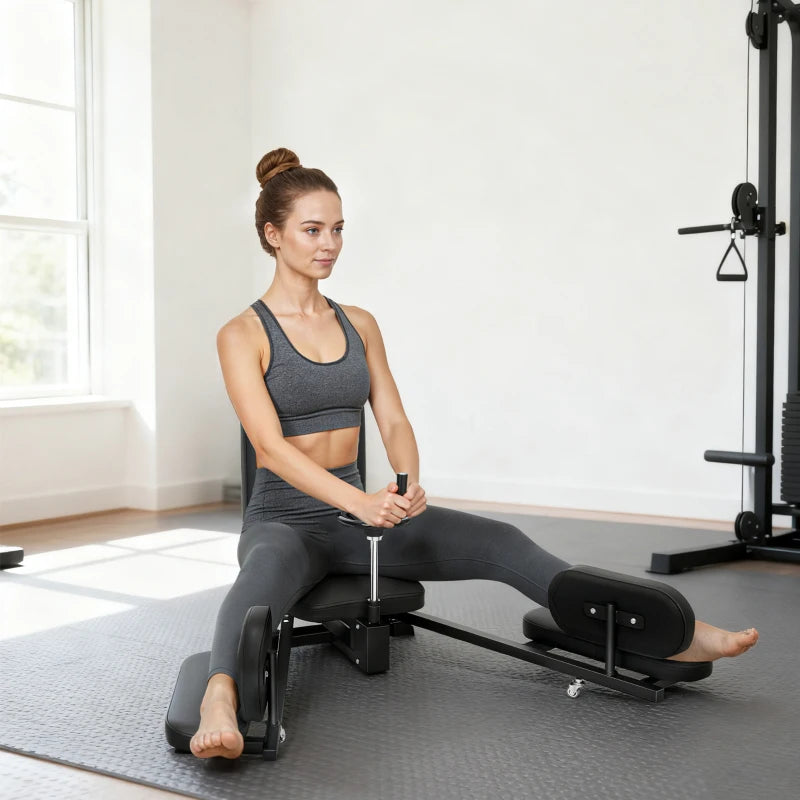 Soozier Leg Stretcher, 180° Adjustable Leg Split Machine with Handwheels, Leg Stretching Equipment for Flexibility