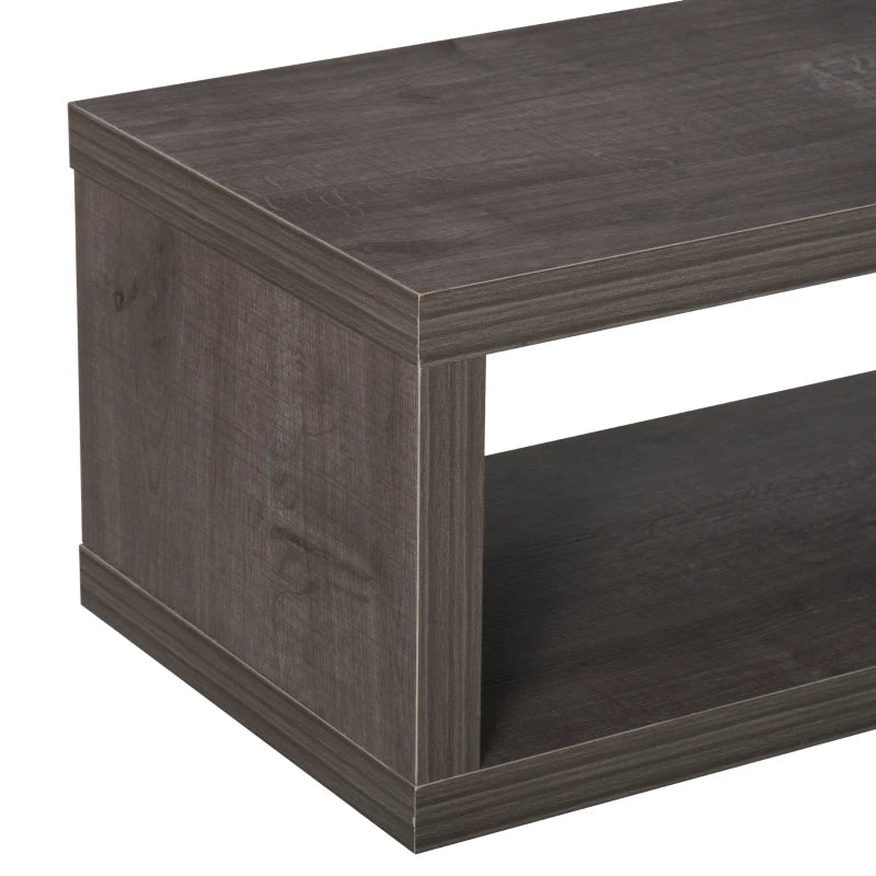 Floating TV Stand Shelf for 50" TVs, Wall Mounted Entertainment Center for Living Room, Bedroom, Media Console with Storage Shelf for Audio, Video, Dark Grey Wood Grain