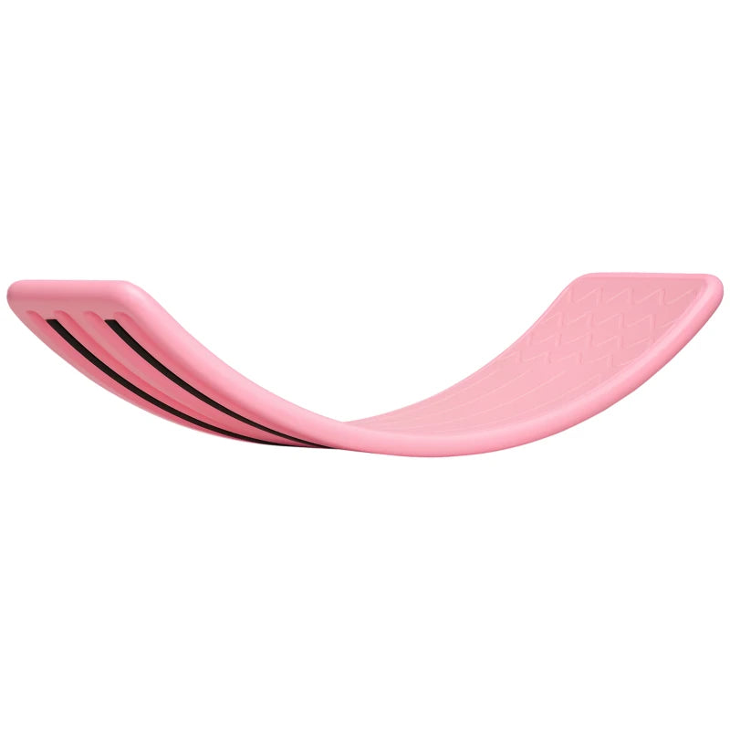 Qaba 32.3" Balance Board, Wobble Board Kids Curvy Rocker Board, Ended Preschool Learning Montessori Waldorf Toy, Pink