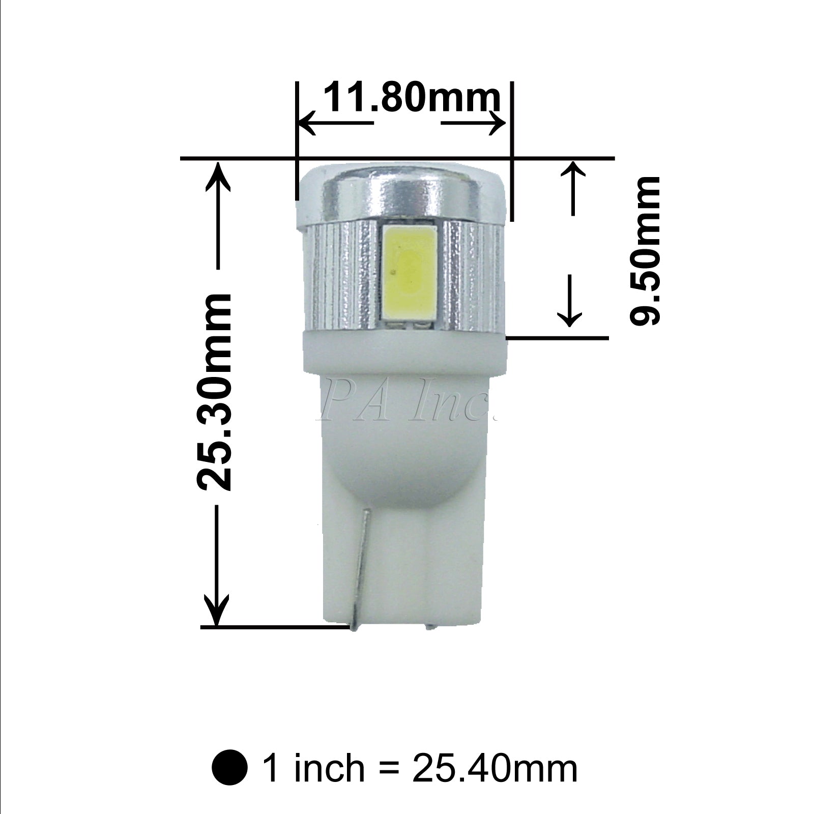 T10 6SMD 5630 LED Automotive White 6000K Bulb for DRL License Light Front Light Bulb