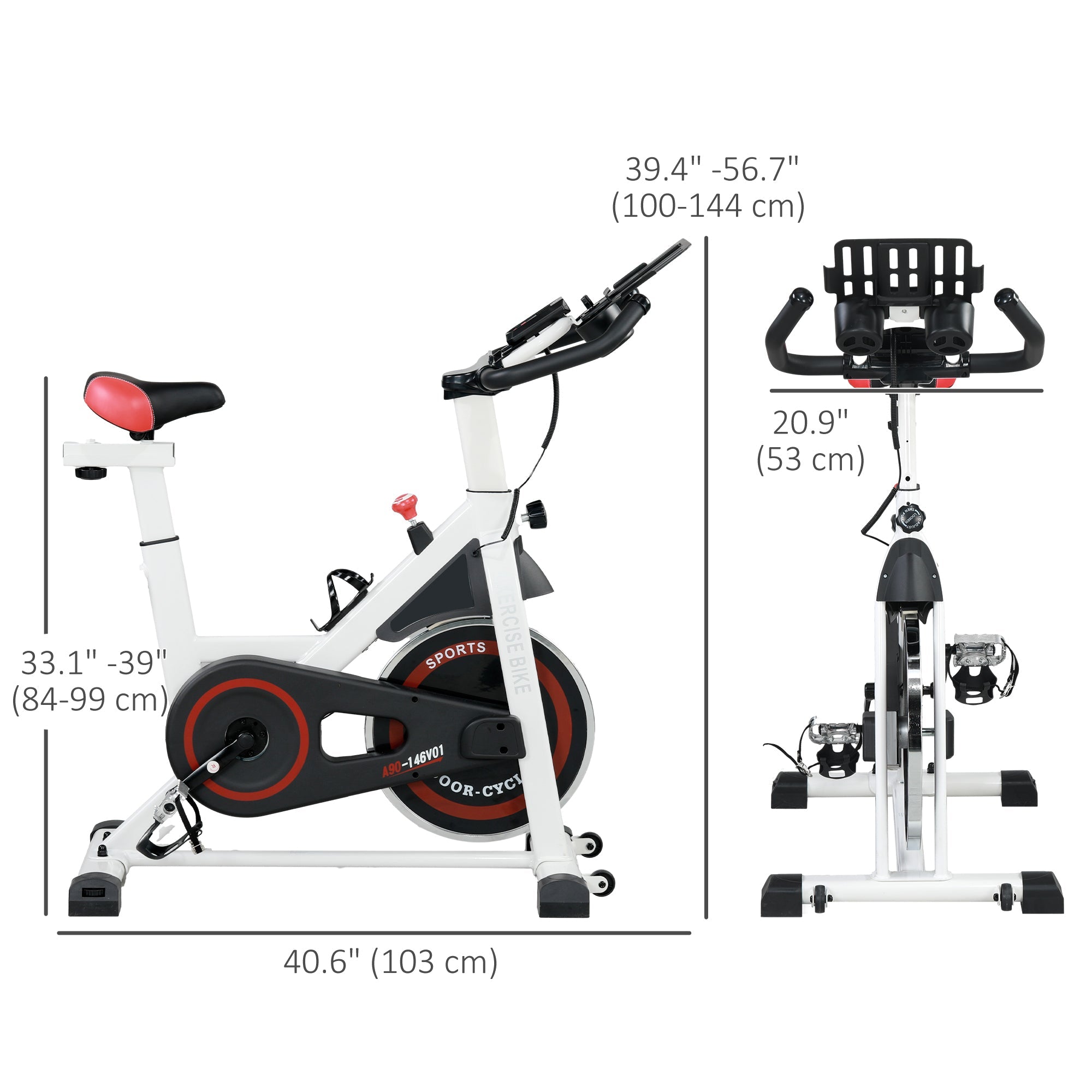 Soozier Adjustable Upright Exercise Bike Indoor Cycling Cardio Aerobic Training Workout Fitness Machine