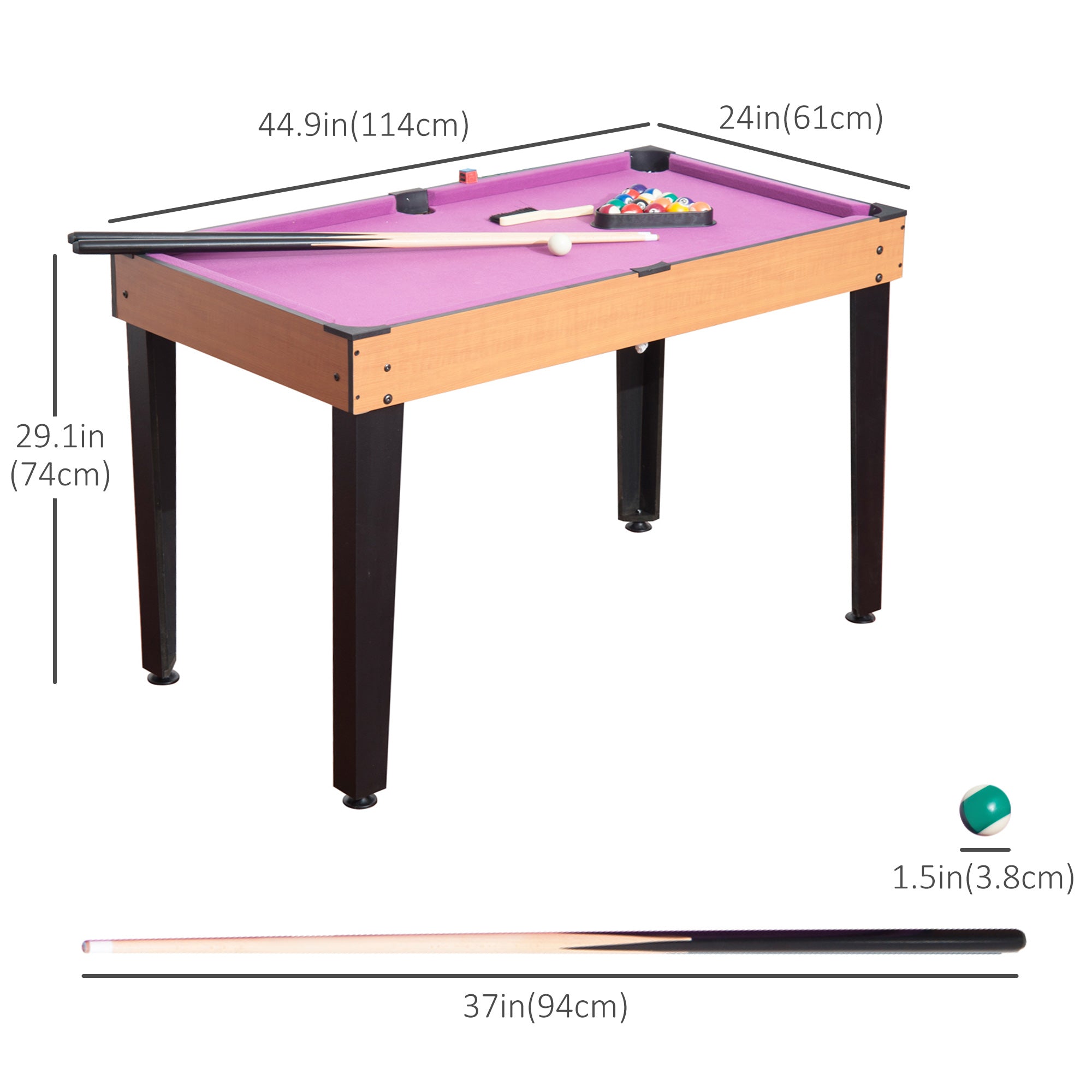 Soozier 3-in-1 Mini Multi-Game Table Set for Billiards Table Tennis Air Hockey with Complete Accessories
