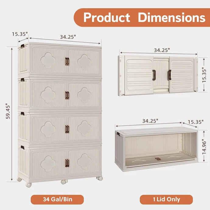 AECOJOY Super Large Foldable Storage Box with Lid