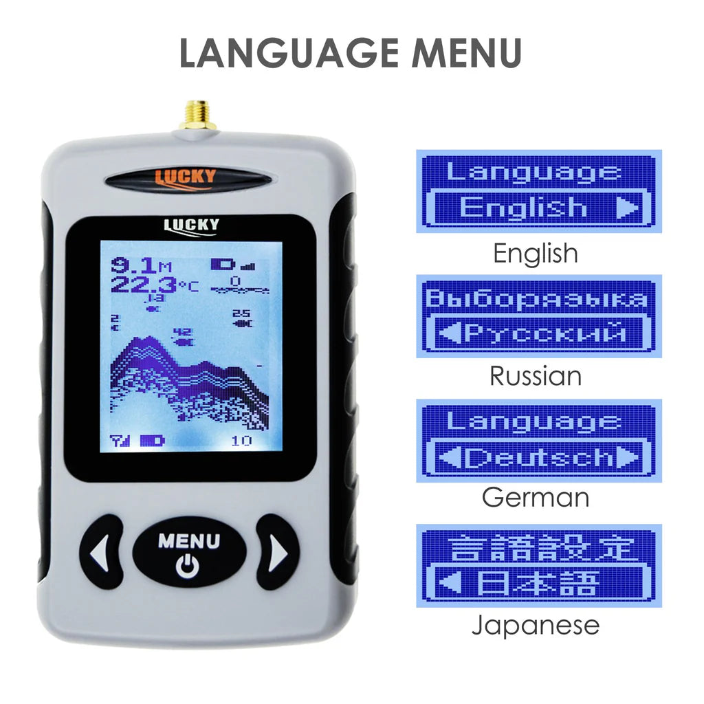 FFW-718LA Wireless Fish Finder, Rechargeable Sonar Sensor, 492 ft Wireless Range, 147 ft Depth Detection with Fish Attracting Light