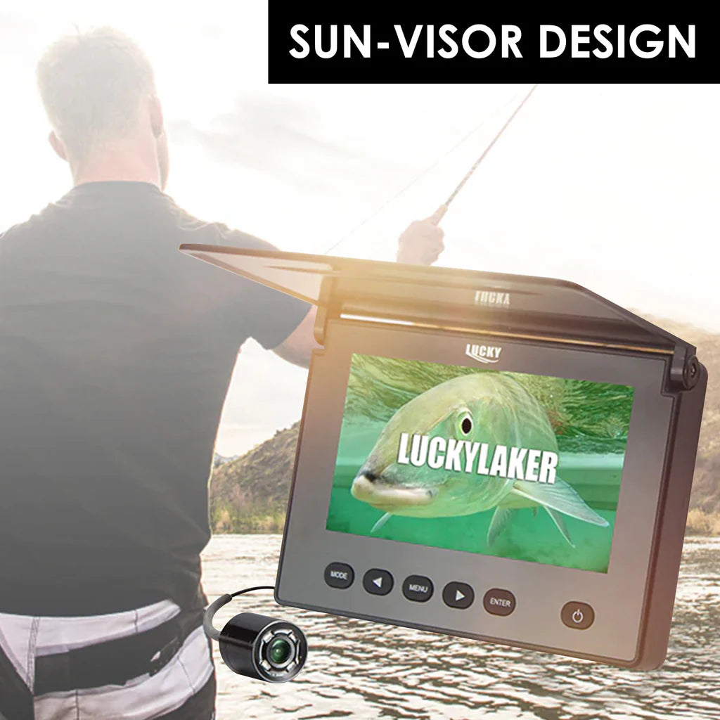 FF-180AR Underwater Fishing Camera Fish Locator, 4.3" HD TFT LCD Monitor, Sun Visor, 120° Wide-Angle Camera & 20M Cable