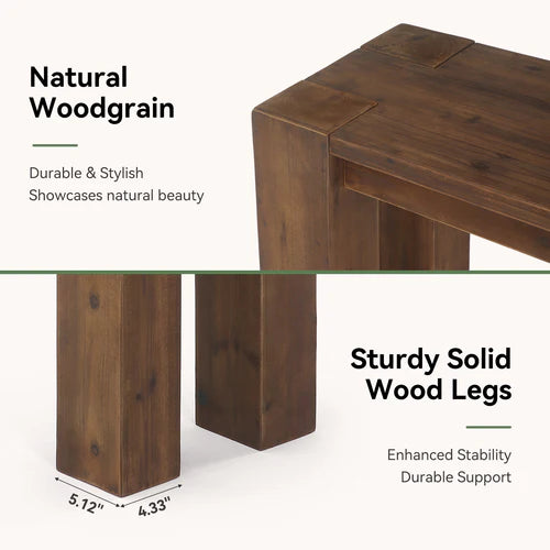 70.9" Solid Wood Console Table, Farmhouse Long Sofa Table for Entryway Hallway Rustic Brown