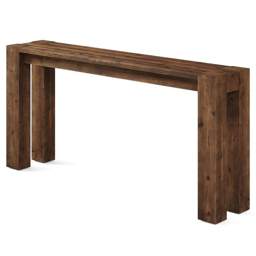 70.9" Solid Wood Console Table, Farmhouse Long Sofa Table for Entryway Hallway Rustic Brown