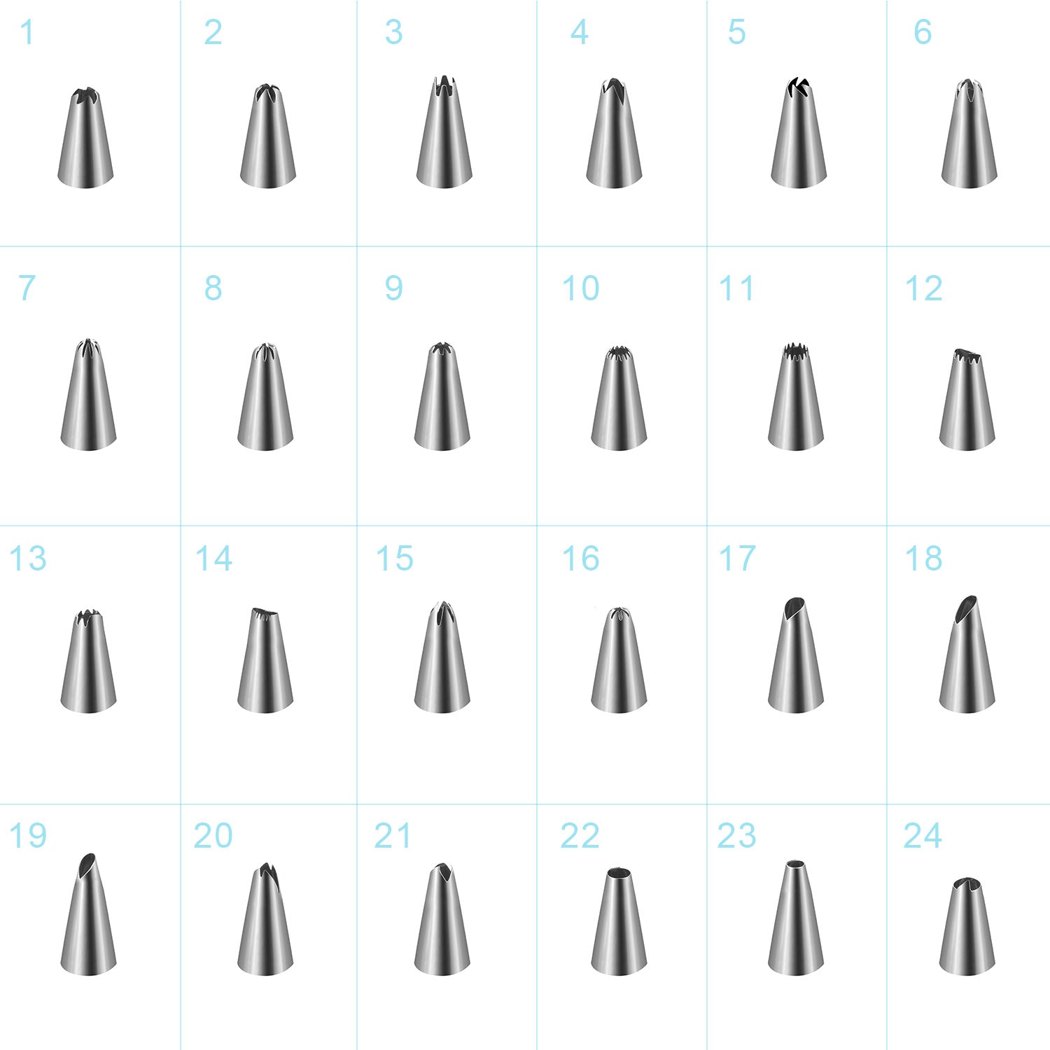 24Pcs Cake Decorating Supplies kit Stainless Steel DIY Baking Supplies Icing Tips with Pastry Bags & Disposable Coupler & Storage Case