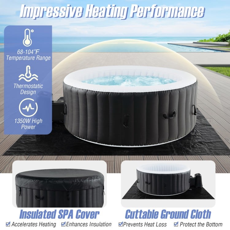 70/80 Inches Round SPA Pool Hottub with 110/130 Air Jets Electric Heater Pump