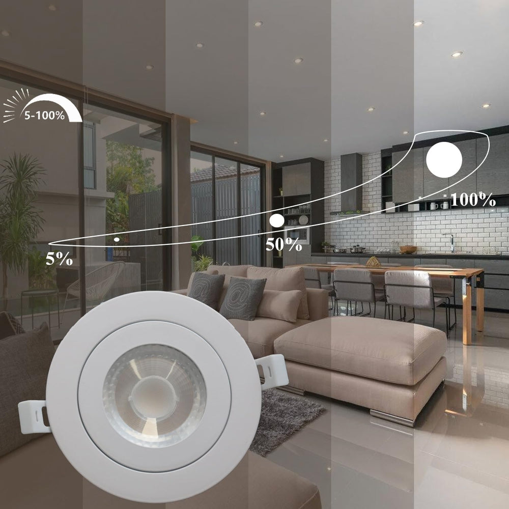 Luminaire encastré pivotant 360º blanc 4'' 9W 3000K/4000K/5000K